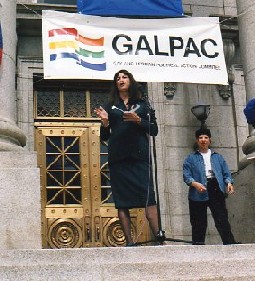 deborah speaking at rally